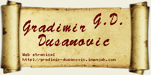 Gradimir Dušanović vizit kartica